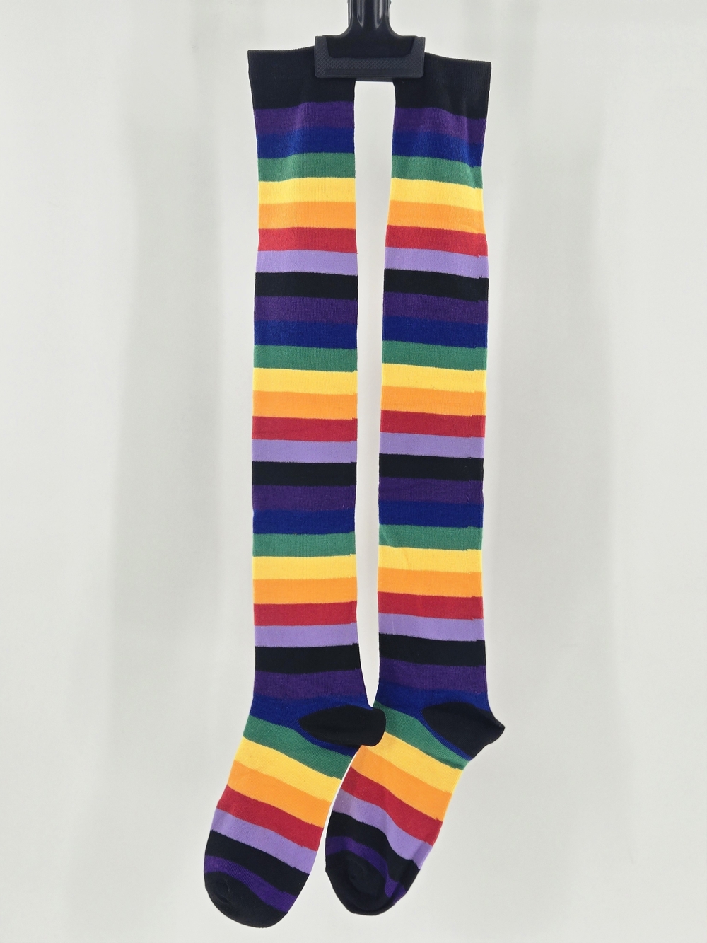 NEW! 🌈 🧦 PRIDE & SOLIDARITY Rainbow Striped HIGH SOCKS CUTE BOLD UNISEX FUN OS - Picture 6 of 12